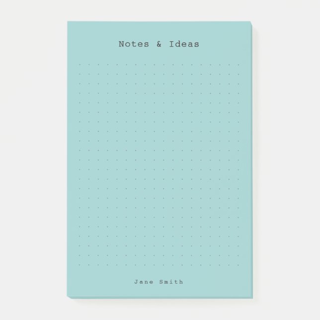 Turquoise minimal  personalized retro aesthetic  post-it notes (Front)