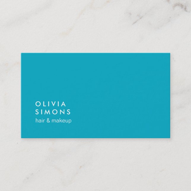 Turquoise Minimalist Business Cards (Front)