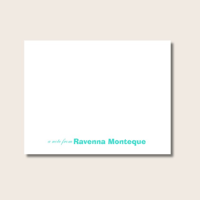 Turquoise Minimalist Personalized Name Elegant Card (Creator Uploaded)