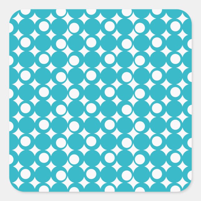 Turquoise Mod Ball Design @ Emporio Moffa Square Sticker (Front)