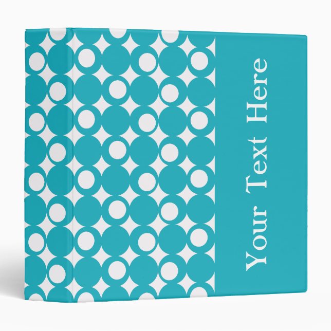 Turquoise Mod Ball Design with custom text Binder (Front/Spine)