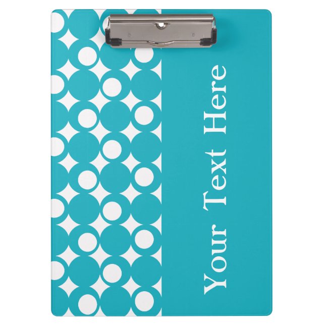 Turquoise Mod Ball Design with custom text Clipboard (Front)