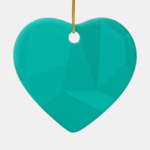 Turquoise, modern, cool, trendy geometric art ceramic ornament