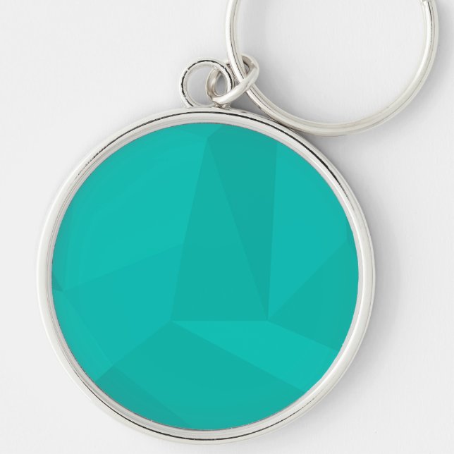 Turquoise, modern, cool, trendy geometric art keychain (Front)