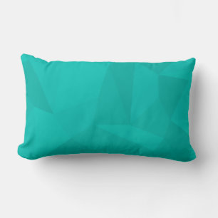Turquoise, modern, cool, trendy geometric art lumbar pillow