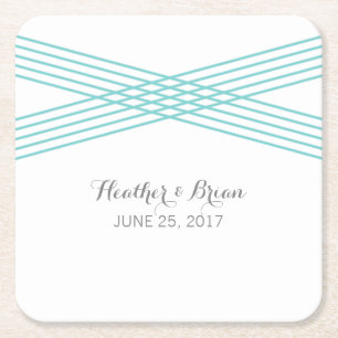Turquoise Modern Deco Paper Coasters