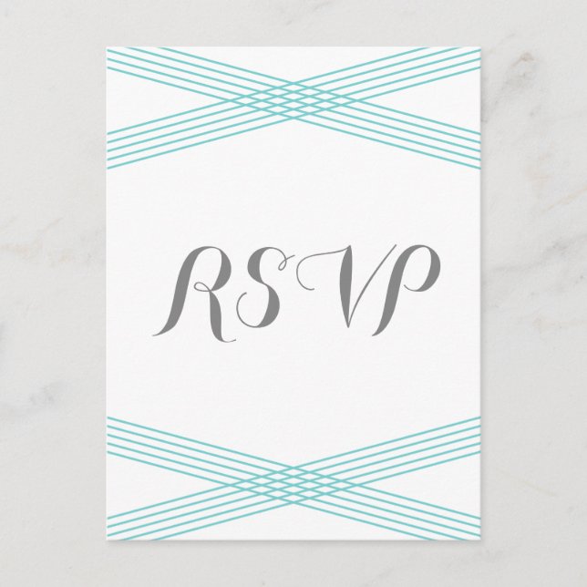 Turquoise Modern Deco Response Postcard (Front)