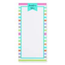 Turquoise Modern Rainbow Stripes Personalized