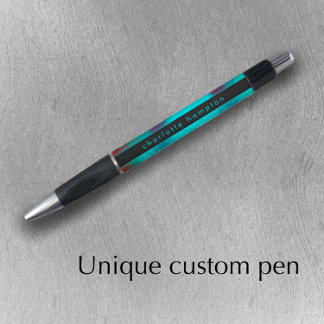 Turquoise Modern Unique Cool Groovy Personalized Pen