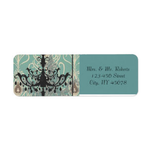 turquoise moderne lustre vintage Mariage paon