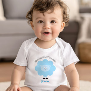 Turquoise Mommy’s Little Lamb Baby Boy Cute Simple Bodysuit