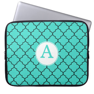 Turquoise Monogram Laptop Sleeve