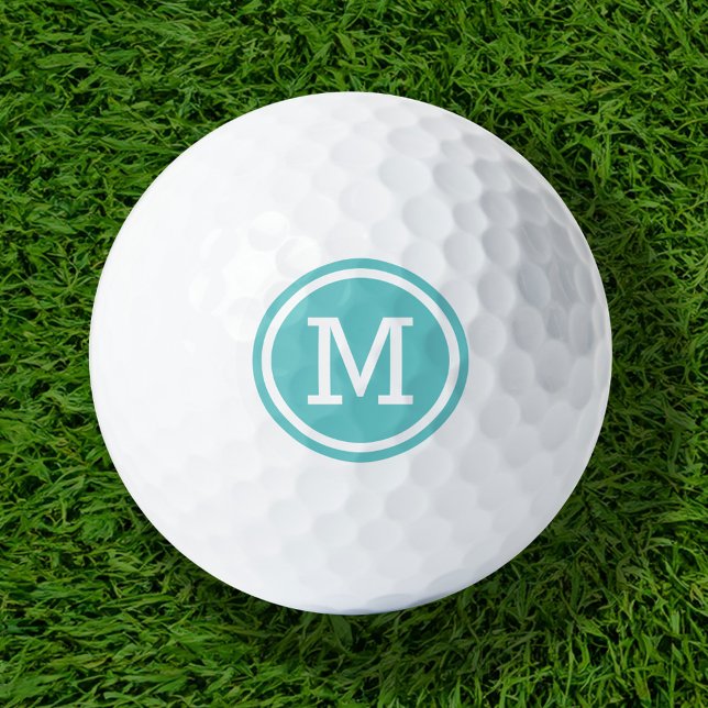 Turquoise Monogram Personalized Golf Balls (Creator Uploaded)