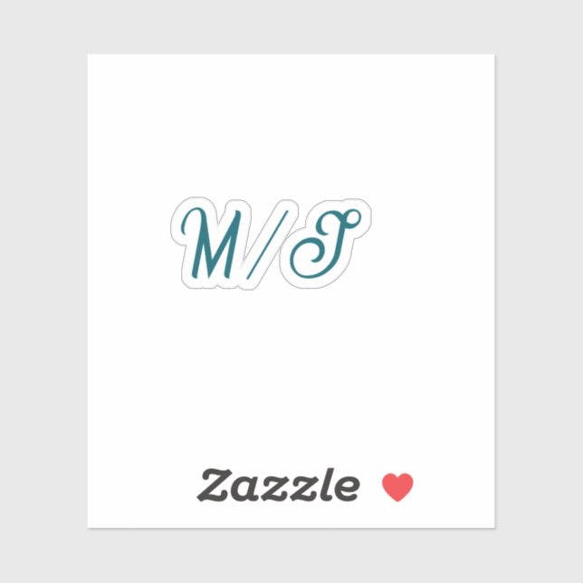 Turquoise monogram wedding couple name simple styl (Sheet)