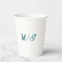 Turquoise monogram wedding couple name simple styl