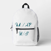 Turquoise monogram wedding couple name simple styl