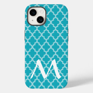 Turquoise Moroccan Moods Quatrefoil Case-Mate iPhone 14 Case