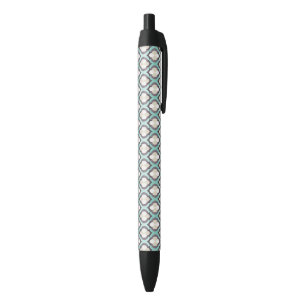 Turquoise Moroccan Pattern Black Ink Pen