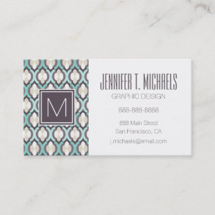 Turquoise Moroccan Pattern Business Card