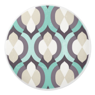 Turquoise Moroccan Pattern Ceramic Knob