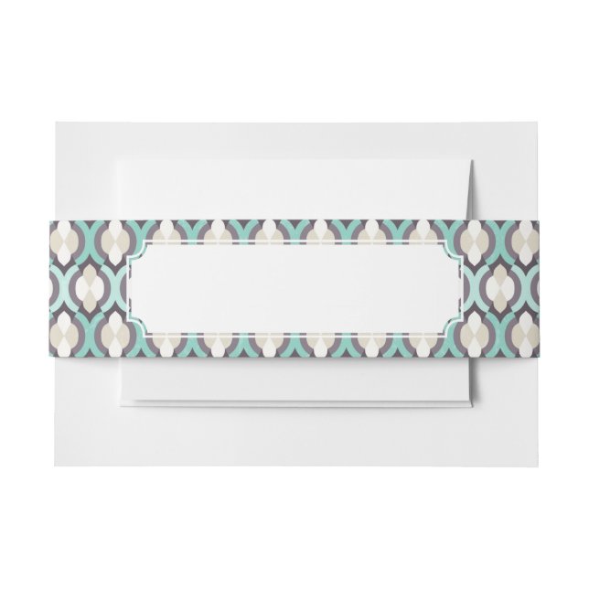 Turquoise Moroccan Pattern Invitation Belly Band (Front Example)