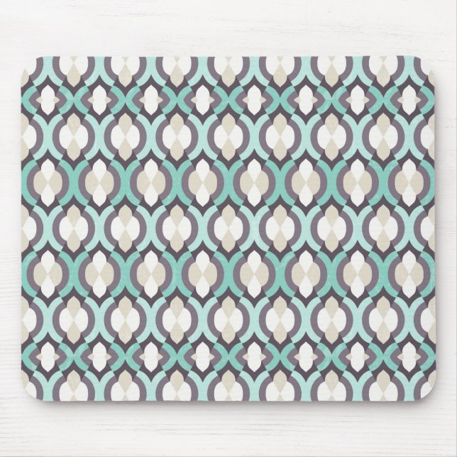 Turquoise Moroccan Pattern Mouse Pad (Front)