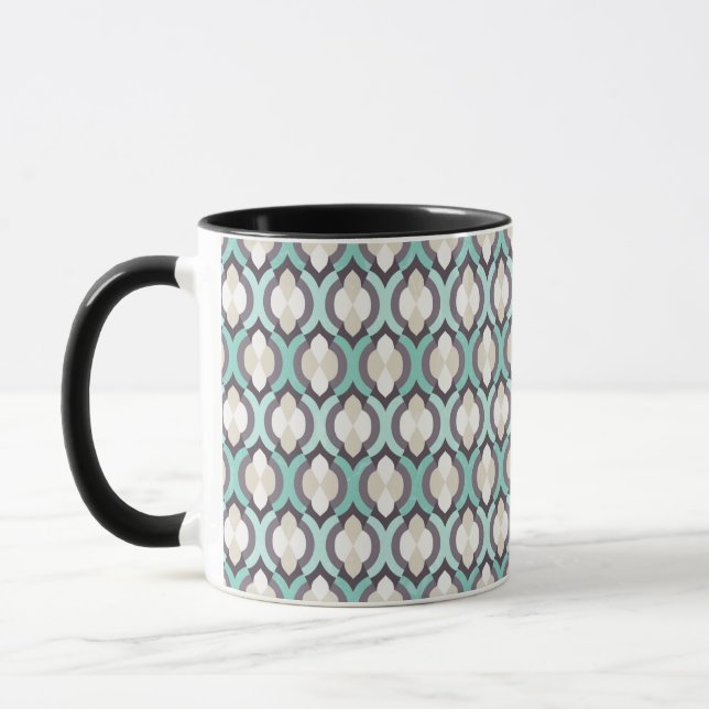 Turquoise Moroccan Pattern Mug (Left)