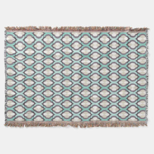 Turquoise Moroccan Pattern Throw Blanket