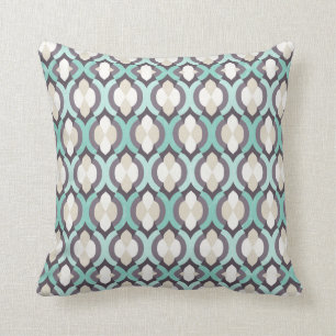 Turquoise Moroccan Pattern Throw Pillow