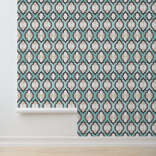 Turquoise Moroccan Pattern Wallpaper
