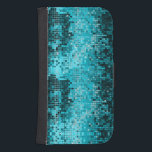 Turquoise Mosaic Geometric Pattern Samsung S4 Wallet Case<br><div class="desc">Popular shiny metallic sequence look turquoise tones disco glitter. Retro 70's disco ball mirrors with the bling and sparkles.</div>