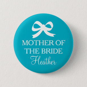 Turquoise Mother of the bride button for wedding