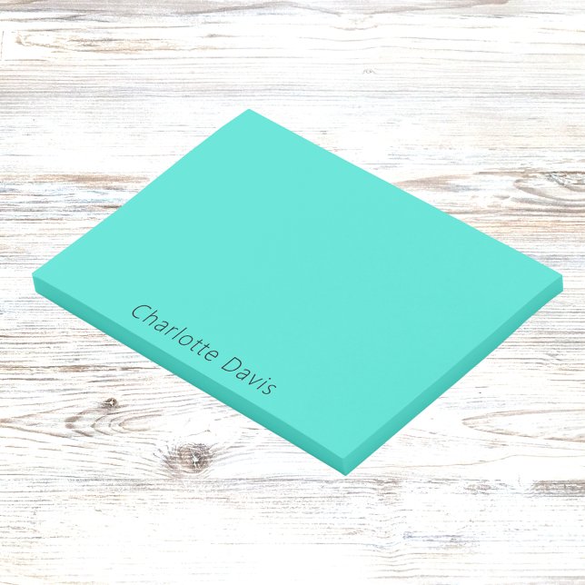 Turquoise name post-it notes (Creator Uploaded)