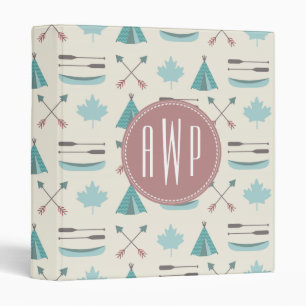 Turquoise Native Tipi Monogram Pattern Binder