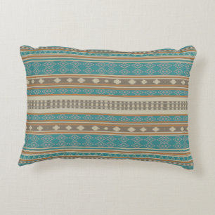 Turquoise Native Tribal Accent Pillow