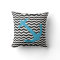 Turquoise Nautical Anchor Chevron Print Pillow