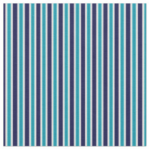 turquoise, navy and white stripes fabric