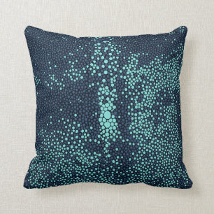 Turquoise & Navy blue Shagreen Throw Pillow