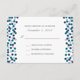 Turquoise Navy Grey Polka Dot Wedding Response