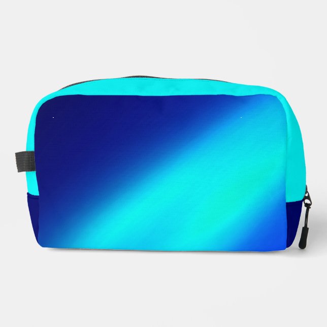 Turquoise Navy ombre moonlight Double Stripe  Dopp Kit (Front)