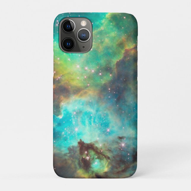 Turquoise Nebula and Stars in Space Case-Mate iPhone Case (Back)