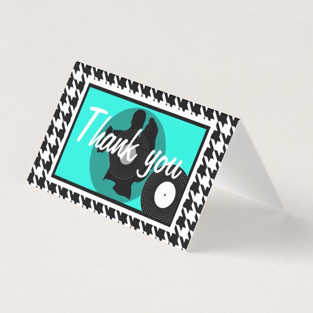 Turquoise, noir et blanc à damiers 1950 thème merc (Front)