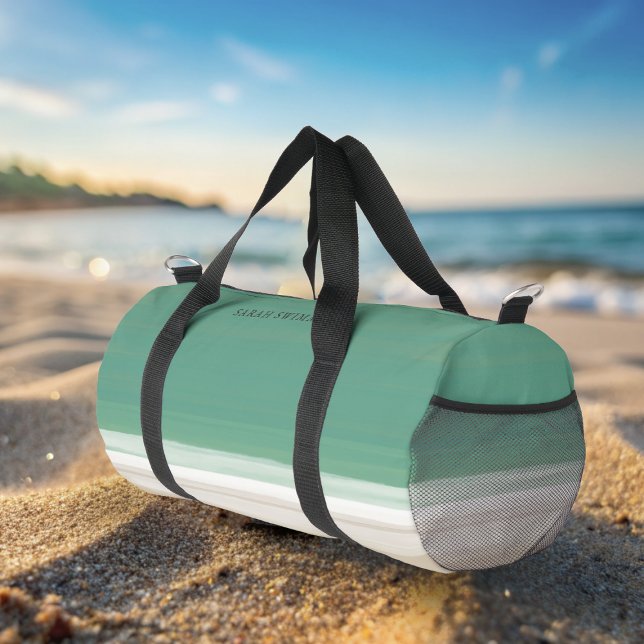 Turquoise Ocean Beach Custom Swim Duffing Sac (Perfect bag for your swim stuff. Just add your name)