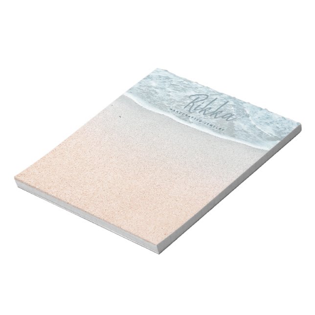 Turquoise Ocean Sandy Beach Handmade Jewellery Notepad (Rotated)