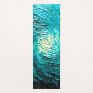 Turquoise Ocean Vortex Abstract Yoga Mat