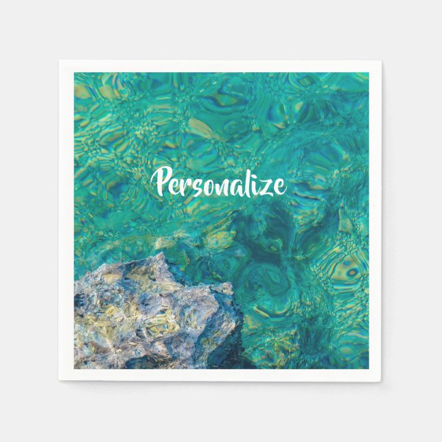 Turquoise ocean water napkin (Front)