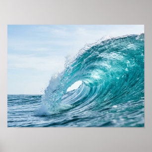 Turquoise Ocean Wave Nature Poster