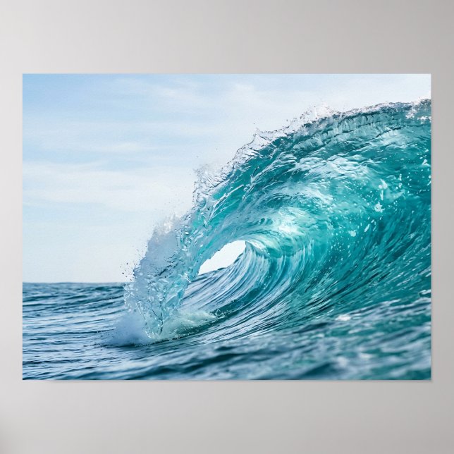 Turquoise Ocean Wave Nature Poster (Front)