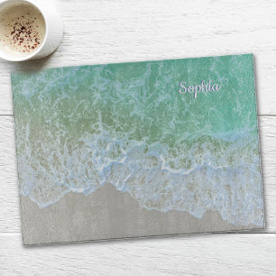 Turquoise Ocean Wave, Personalize Name or Monogram Cutting Board
