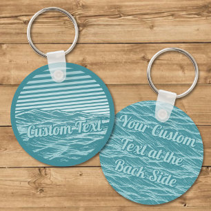 Turquoise Ocean Waves Icon Keychain